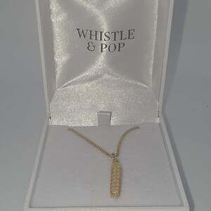 WHISTLE & POP Gold Tone High Country Harvest Pendant Necklace in Box